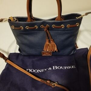 Dooney & Bourke navy mini tote with crossbody strap n dust bag, never been use